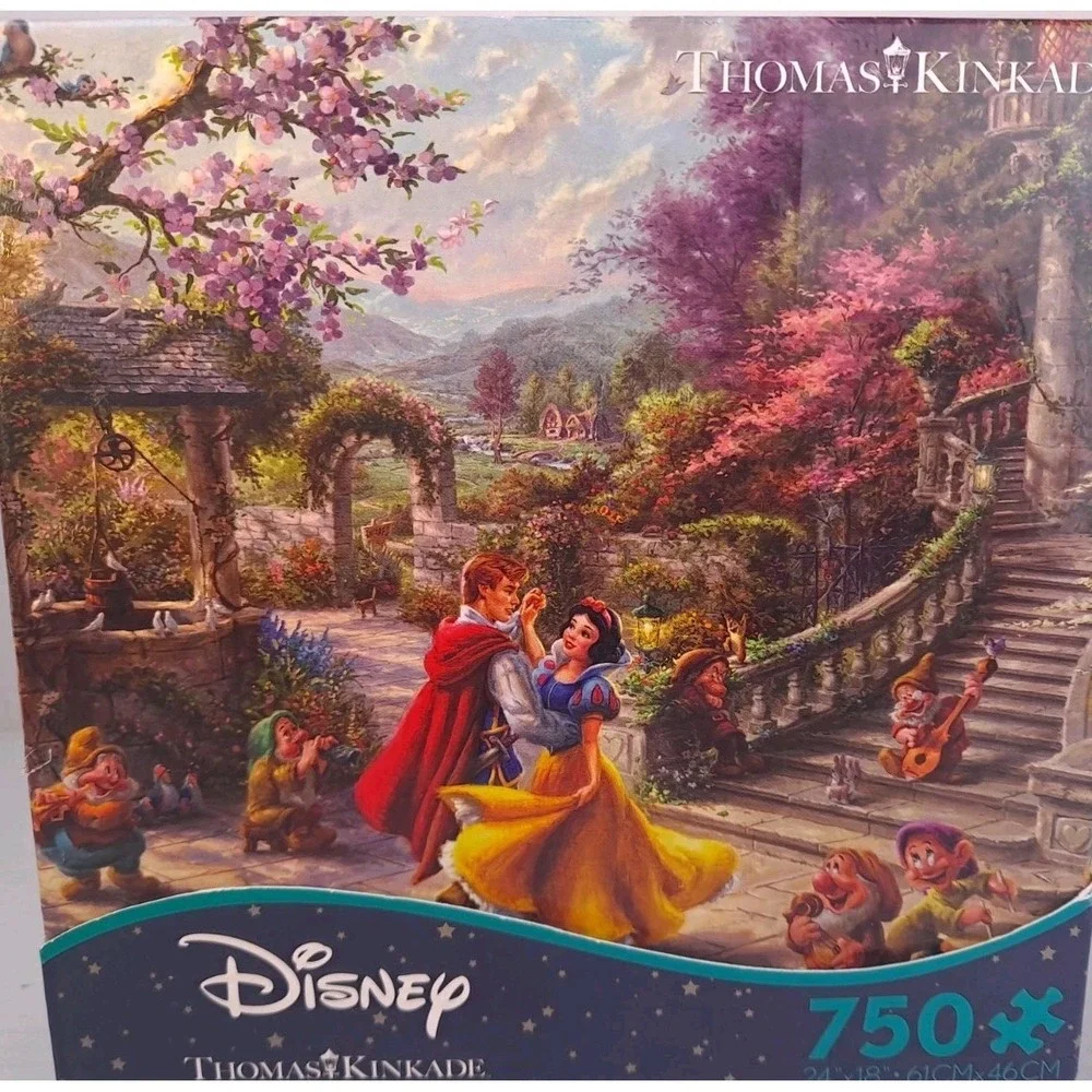 Thomas Kinkade Disney Princess Snow White Jigsaw Puzzle 750 Pieces Complete